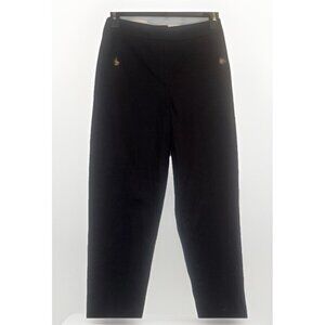 J Crew Womens Black Linen Blend Ankle Straight Leg Pants Sz 00 NEW